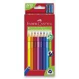 Pastelky Faber-Castell Junior Triangular - 10 barev + ořezávátko