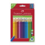 Pastelky Faber-Castell Junior Triangular - 30 barev + ořezávátko