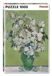 Puzzle Van Gogh: Váza s bílými růžemi 1000 dílků - Puzzle Puzzle Van Gogh: Váza s bílými růžemi 1000 dílků