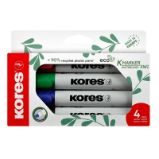 Kores Popisovač Eco K-Marker - 4 barvy (černá, červená, modrá, zelená) - Zvýrazňovače, popisovače Kores Popisovač Eco K-Marker - 4 barvy (černá, červená, modrá, zelená)