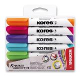 Kores K-MARKER Popisovač na bílé tabule, kulatý hrot 3 mm, mix 6 barev Kores K-MARKER Popisovač na bílé tabule, kulatý hrot 3 mm, mix 6 barev