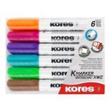 Kores popisovač K-MARKER na bílé tabule, zkosený hrot 3-5 mm, mix 6 barev - Zvýrazňovače, popisovače Kores Permanentní popisovač K-MARKER na bílé tabule, zkosený hrot 3-5 mm, mix 6 barev (růžová, tyrkysová, oranžová, hnědá, fialová, světle zelená)