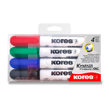 Kores K-MARKER Popisovač na bílé tabule a flip charty, kulatý hrot 3 mm, mix 4 barev