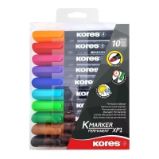 Kores K-MARKER Permanentní popisovač, kulatý hrot 3 mm, mix 10 barev - Zvýrazňovače, popisovače Kores K-MARKER Permanentní popisovač, kulatý hrot 3 mm, mix 10 barev
