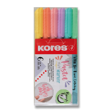 Kores Pastel Style Sada popisovačů se štětcovým hrotem 6 ks - Výtvarné potřeby do školy Kores Pastel Style Sada popisovačů se štětcovým hrotem 6 ks