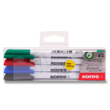Kores K-MARKER Popisovač na bílé tabule, tenký hrot, 4 ks sada - Zvýrazňovače a popisovače do školy Kores K-MARKER Popisovač na bílé tabule, tenký hrot, 4 ks sada