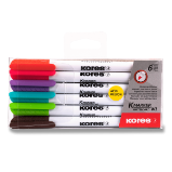 Kores K-MARKER Popisovač na bílé tabule, tenký hrot, 6 ks sada - Zvýrazňovače a popisovače do školy Kores K-MARKER Popisovač na bílé tabule, tenký hrot, 6 ks sada