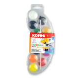 Kores Vodové barvy AKUARELLOS MINI 12 barev 25 mm + štětec - Barvy a tuše Kores Vodové barvy AKUARELLOS MINI 12 barev 25 mm + štětec