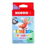 Kores KRAYONES - voskové pastelky trojhranné JUMBO 12 barev Kores KRAYONES - voskové pastelky trojhranné JUMBO 12 barev