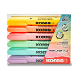Kores HIGH LINER PLUS mix 6 pastelových barev