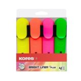 Kores BRIGHT LINER zvýrazňovač sada 4 barvy Kores BRIGHT LINER zvýrazňovač sada 4 barvy