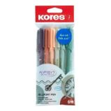 Kores K0 Pen Vintage Style - sada 6 retro barev se zlatým potiskem - Tužky Kores K0 Pen Vintage Style - sada 6 retro barev se zlatým potiskem