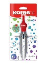 Kores Plastové kružítko CIRKOS červené/šedé - Kružítka Kores Plastové kružítko CIRKOS červené/šedé
