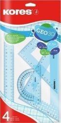 Sada na geometrii  GEO set 30cm, set plastových pravítek, 4 ks v polybagu