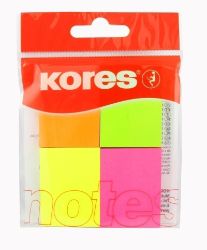 Kores Neonové bločky Multicolour 40x50 mm ve 4 barvách - Drobné kancelářské potřeby Kores Neonové bločky Multicolour 40x50 mm ve 4 barvách