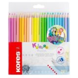 Trojhranné pastelky Kores Kolores Pastel LOLLIPOPZ, 24 barev