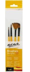Mont Marte Sada štětců na akryl 0010 PP obal, 4 ks - Štětce Mont Marte Sada štětců na akryl 0010 PP obal, 4 ks