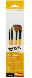 Mont Marte Sada štětců na akryl 0010 PP obal, 4 ks Mont Marte Sada štětců na akryl 0010 PP obal, 4 ks