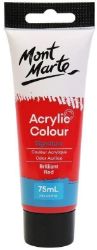 Mont Marte Akrylová barva 75ml - brilantní červená (Brilliant Red), tuba - Barvy a tuše Mont Marte Akrylová barva 75ml - brilantní červená (Brilliant Red), tuba