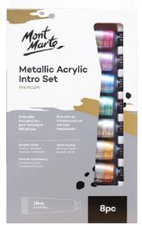 Mont Marte Sada akrylových barev Metall 8181, tuba 8x18 ml Mont Marte Sada akrylových barev Metall 8181, tuba 8x18 ml