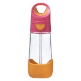 Lahev na pití s brčkem 450 ml - růžová/oranžová Lahev na pití s brčkem 450 ml - růžová/oranžová