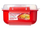 Sistema Krabička na ohřev jídla Microwave 525 ml červená - Láhve a svačinové boxy do školy Sistema Krabička na ohřev jídla Microwave 525 ml červená