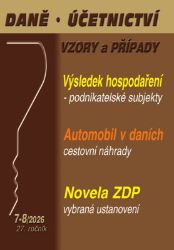 DÚVaP 7-8/2026 Výsledek hospodaření podnikatelských subjektů, Automobil v dalších, cestovn DÚVaP 7-8/2026 Výsledek hospodaření podnikatelských subjektů, Automobil v dalších, cestovn