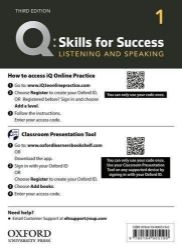 Q Skills for Success 1 Listening & Speaking Teacher's Access Card, 3rd Q Skills for Success 1 Listening & Speaking Teacher's Access Card, 3rd