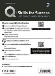 Q Skills for Success 2 Listening & Speaking Teacher's Access Card, 3rd Q Skills for Success 2 Listening & Speaking Teacher's Access Card, 3rd