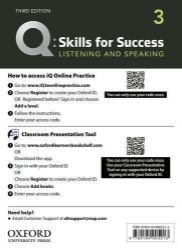 Q Skills for Success 3 Listening & Speaking Teacher's Access Card, 3rd Q Skills for Success 3 Listening & Speaking Teacher's Access Card, 3rd