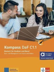 Kompass DaF C1.1 - Hybride Ausgabe - Kurs./Übungsbuch Teil 1+ MP3/Video allango.net + Lize