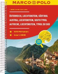 Rakousko, Lichtenštejnsko, Jižní Tyrolsko / autoatlas (spirála) 1:200 000 - kolektiv autorů - Mapy Rakousko Rakousko/ atlas spirála 200 MD