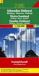 AK 0668 Švédsko 2. JZ - Göteborg 1:250 000 - Mapy Severské státy Schweden Südwest, Göteborg-Vänersee-Karlstad/ Švédsko-jihozápad 1:250T/automapa
