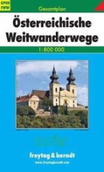 Österreichische Wei Gesamtplan 1:800 000/Rakouské dálkové turistické trasy