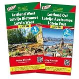 AK 8103 Lotyšsko 1:150 000 / sada 2 map - Cyklistické mapy Cyklomapa Latvia (Lotyšsko) 1:150 t. set 2 mapy