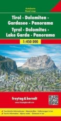 AK 26 Tyrolsko, Dolomity, Gardské jezero, Panorama 1:450 000 / automapa - Mapy Alpy Tirol, Dolomiten, Gardasee, Panorama/Tyrolsko,Dolomity,Jezero Garda panorama 1:450T/automapa