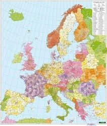 PLK EUB Evropa 1:3 700 000 / pošt. nástěnná, lištovaná - Stírací a nástěnné mapy PLK EUB Evropa pošt.nástěnná, lištovaná