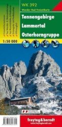 WK 392 Tennengebirge, Lammertal, Osterhorngruppe 1:50 000 / turistická mapa - Mapy Německo WK 392 Tennengebirge-Lammertal-Osterhorngruppe 1:50 000/mapa