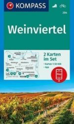 Weinviertel 1:50 000 / sada 2 turistických map KOMPASS 204 - Mapy Rakousko Weinviertel ( sada 2 map ) 204 NKOM
