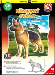 Německý ovčák – Papírový 3D model/64 dílků - 3D a 4D puzzle Německý ovčák – Papírový 3D model/64 dílků