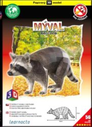 Mýval – Papírový 3D model/56 dílků - 3D a 4D puzzle Mýval – Papírový 3D model/56 dílků