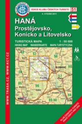 Haná Prostějovsko, Konicko /KČT 51 1:50T Turistická mapa - Mapy Česká republika Haná Prostějovsko, Konicko /KČT 51 1:50T Turistická mapa