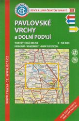 KČT 88 Pavlovské vrchy a Dolní Podyjí 1:50T Turistická mapa - Podle země KČT 88 Pavlovské vrchy a Dolní Podyjí 1:50T Turistická mapa