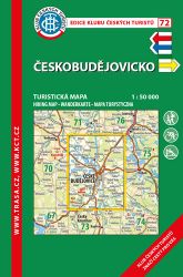 KČT 72 Českobudějovicko 1:50 000 / turistická mapa - Mapy Česká republika KČT 72 Českobudějovicko 1:50000