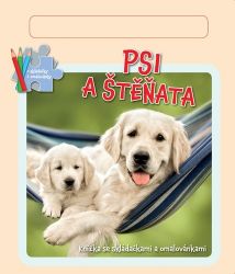 Psi a štěňata - Knížka se skládačkami a omalovánkami - neznámý - Leporela pro děti Psi a štěňata