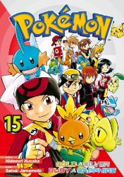 Pokémon 15 - Gold a Silver / Ruby a Sapphire - Hidenori Kusaka - Dětský komiks Pokémon Pokémon 15 - Gold a Silver