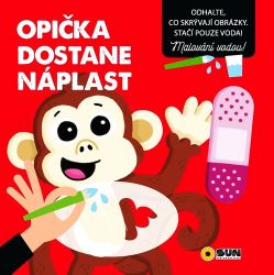 Opička - dostane náplast - leporelo - Vodní omalovánky Opička dostane náplast - Malování vodou