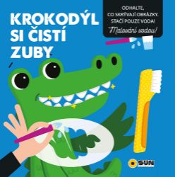Krokodýl si čistí zuby - Malování vodou Krokodýl si čistí zuby - Malování vodou