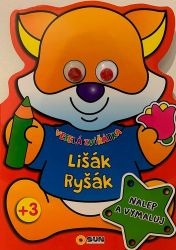 Veselá zvířátka Lišák Ryšák - Nalep a Vymaluj - Samolepky se zvířátky Veselá zvířátka Lišák Ryšák - Nalep a Vymaluj