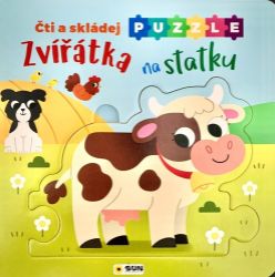 Čti a Skládej Puzzle Zvířátka na statku - Knihy pro první čtení Čti a Skládej Puzzle Zvířátka na statku